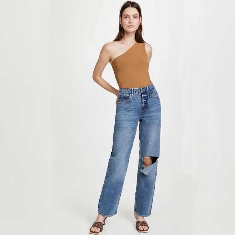 Good American 6, 10, 14, 18 Good 90s Duster High Rise Straight Leg Jeans Blue950 - Picture 6 of 16